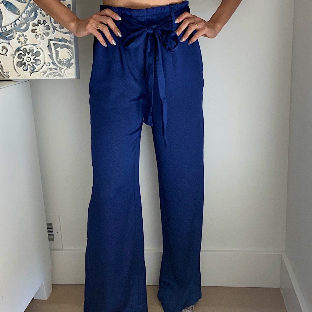 Royal blue flowy pants